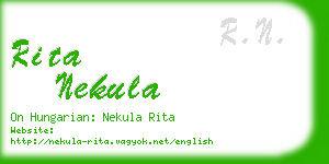 rita nekula business card